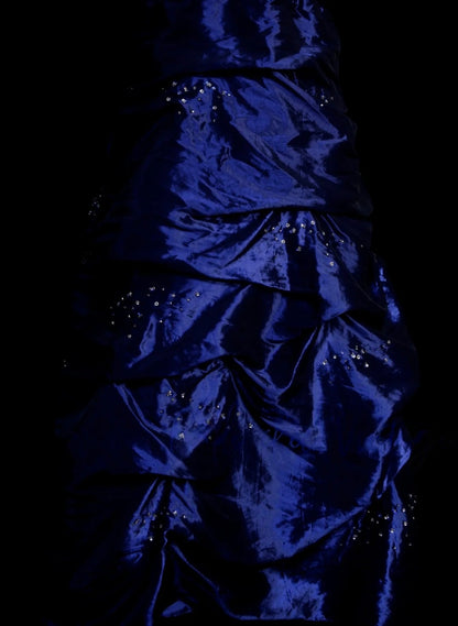 Trägerloses silbernes Vintage-Abendkleid, A-Linie, Geburtstagskleid J9370