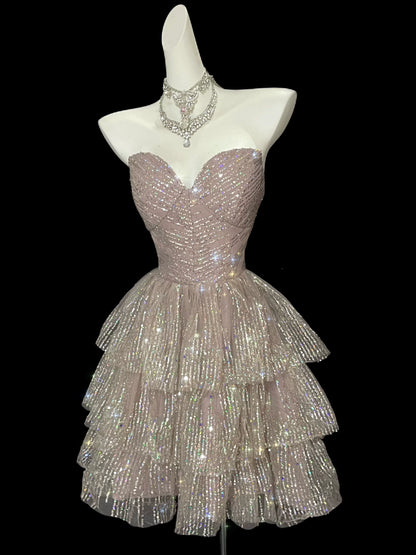 Robe de bal bustier violette en satin avec appliques, robe de soirée formelle J9413