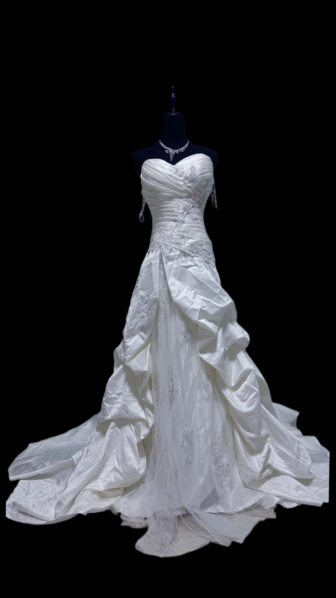 Robe de bal bustier violette en satin avec appliques, robe de soirée formelle J9413