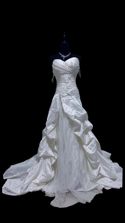 Robe de bal bustier violette en satin avec appliques, robe de soirée formelle J9413