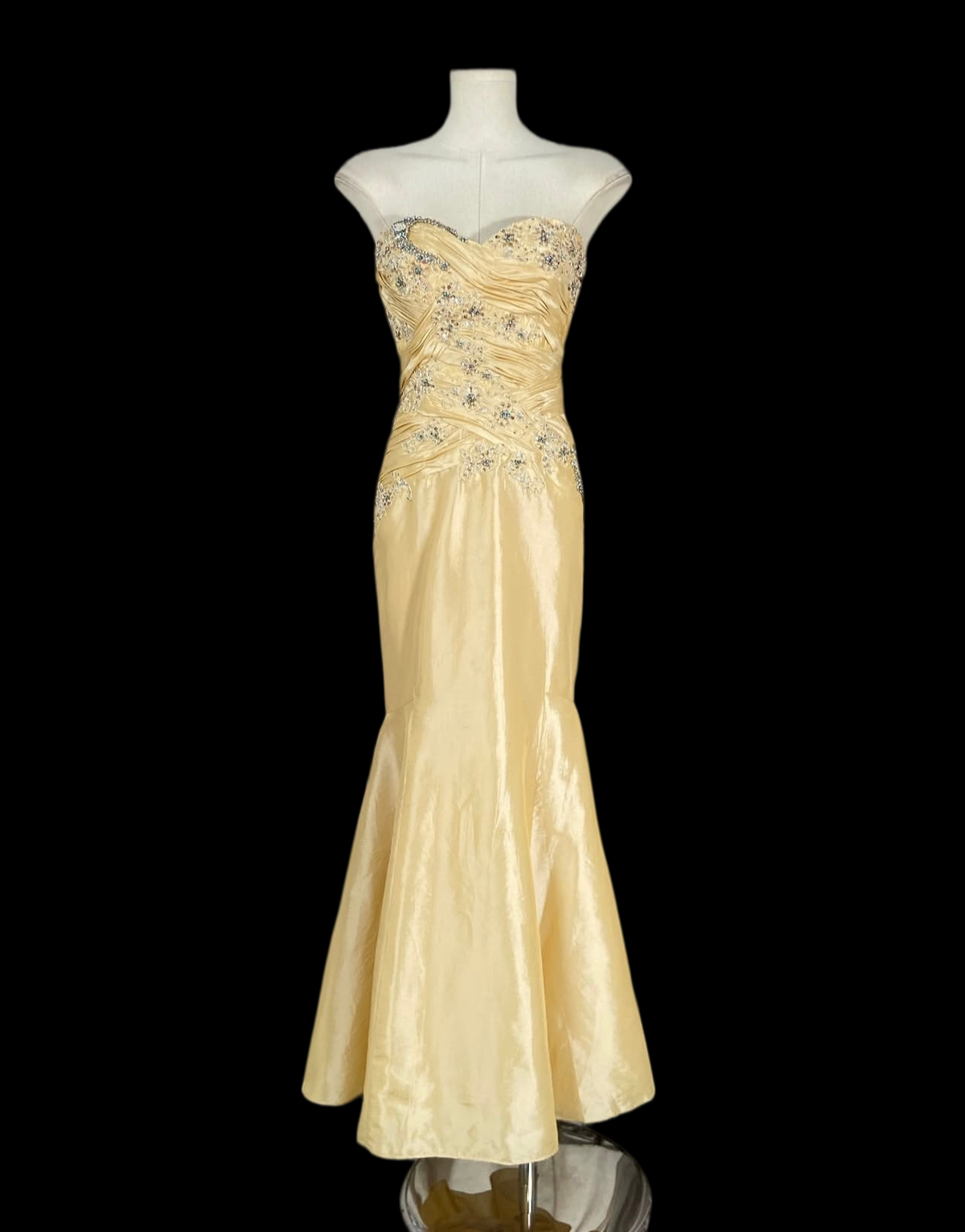 Robe de bal bustier violette en satin avec appliques, robe de soirée formelle J9413