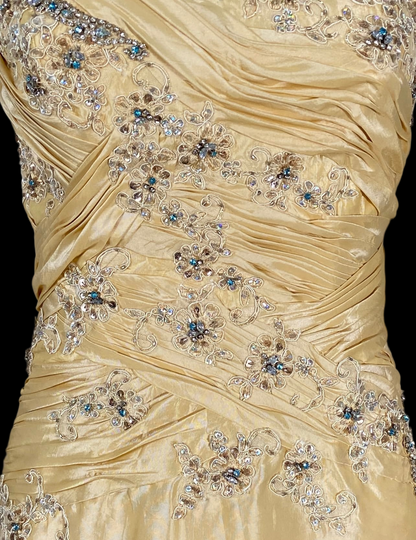 Robe de bal bustier violette en satin avec appliques, robe de soirée formelle J9413