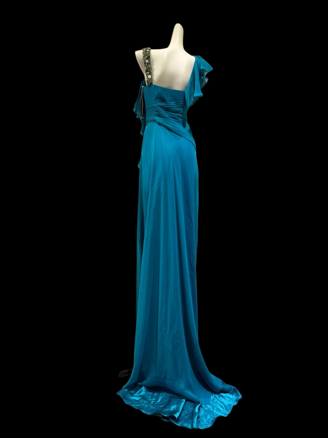 Teal Chiffon Prom Dress Formal Wedding Guest Dress  J10668