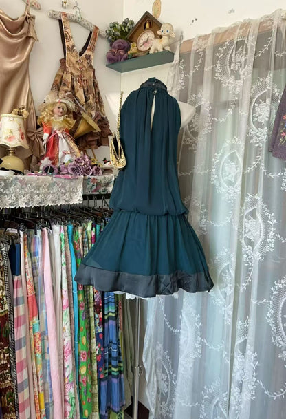 Trägerloses silbernes Vintage-Abendkleid, A-Linie, Geburtstagskleid J9370