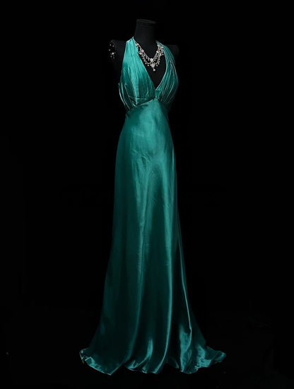 Trägerloses silbernes Vintage-Abendkleid, A-Linie, Geburtstagskleid J9370