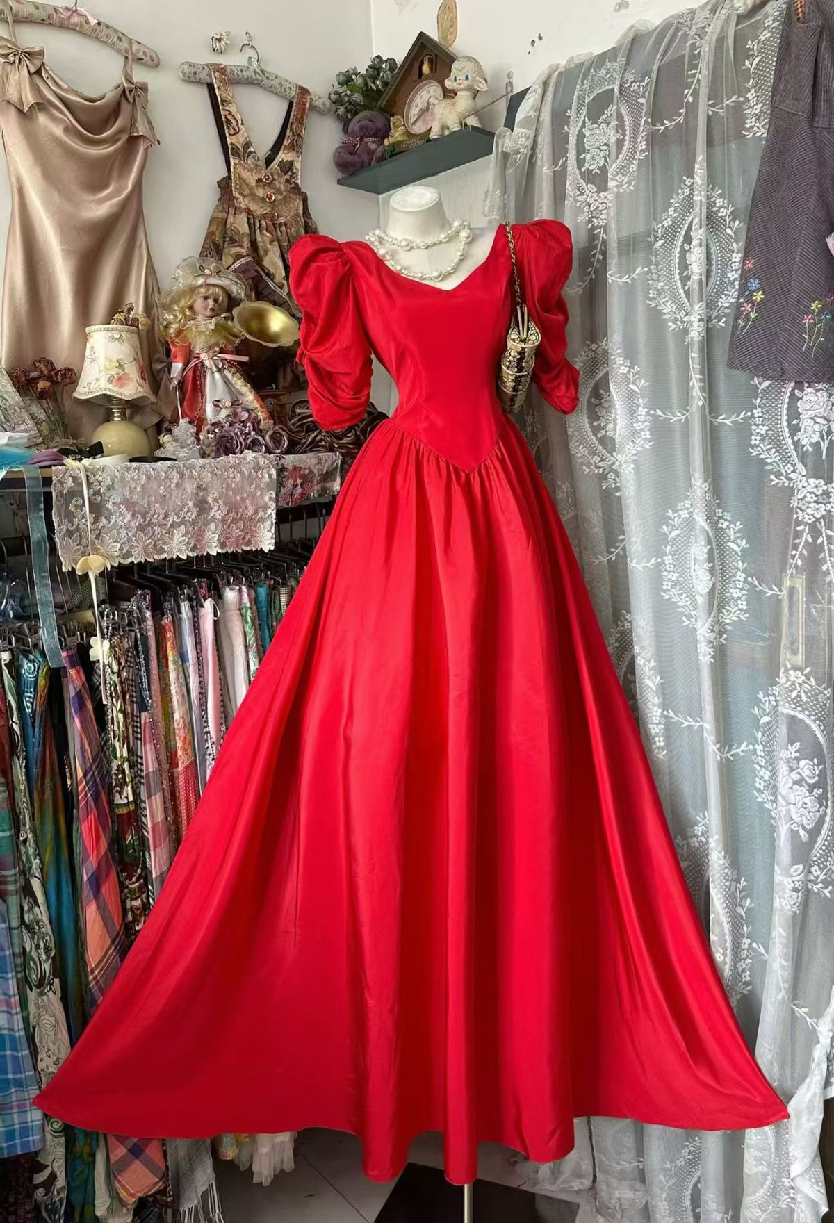 Trägerloses silbernes Vintage-Abendkleid, A-Linie, Geburtstagskleid J9370