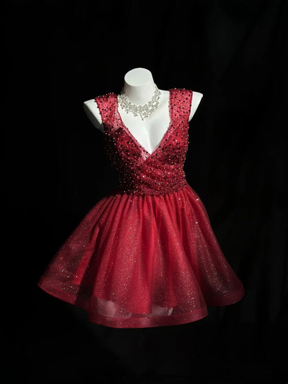 Trägerloses silbernes Vintage-Abendkleid, A-Linie, Geburtstagskleid J9370