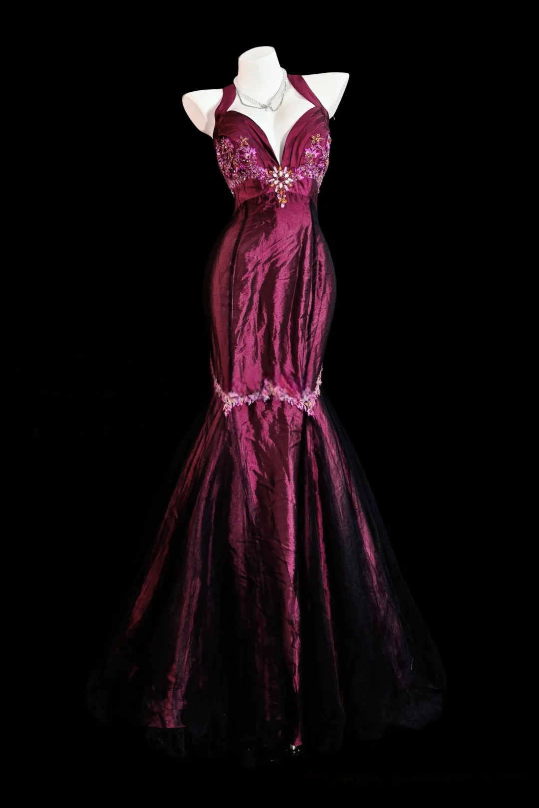 Trägerloses silbernes Vintage-Abendkleid, A-Linie, Geburtstagskleid J9370