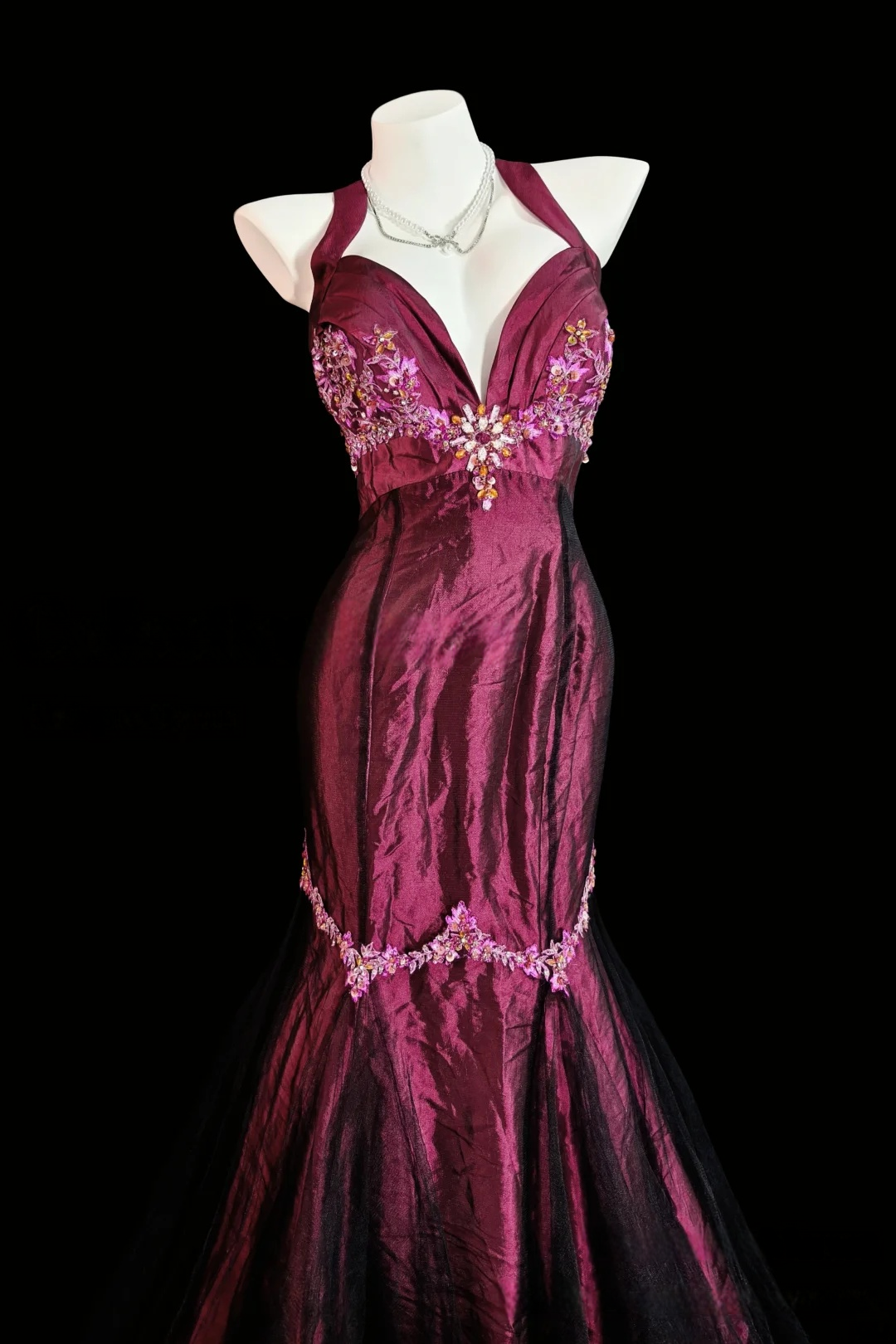 Trägerloses silbernes Vintage-Abendkleid, A-Linie, Geburtstagskleid J9370