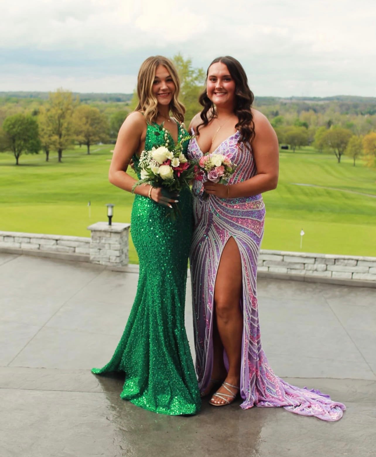 V Neck Green Sequin Mermaid Prom Dress Sparkle Evening Gown  J10442