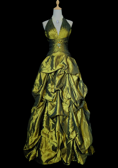 Trägerloses silbernes Vintage-Abendkleid, A-Linie, Geburtstagskleid J9370