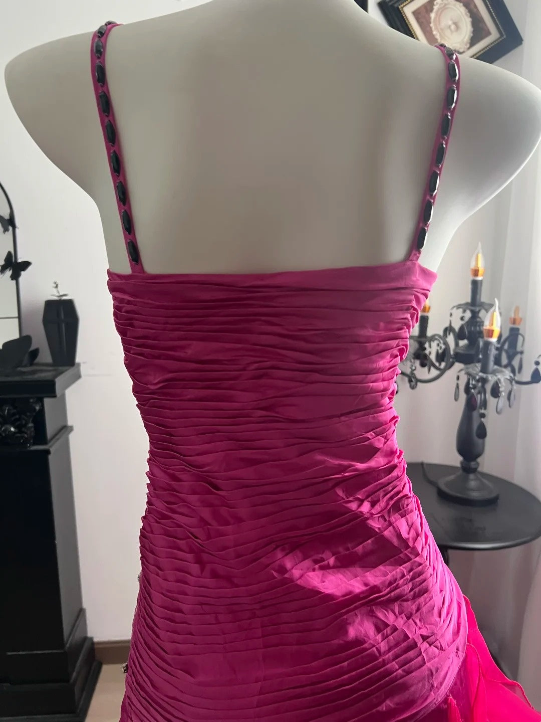 Trägerloses silbernes Vintage-Abendkleid, A-Linie, Geburtstagskleid J9370