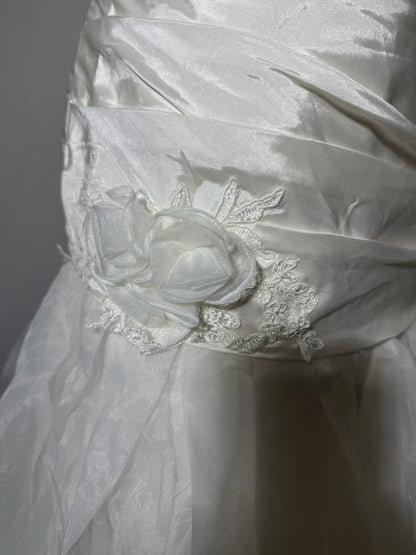 Robe de bal bustier violette en satin avec appliques, robe de soirée formelle J9413