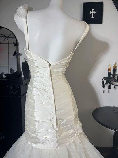 Robe de bal bustier violette en satin avec appliques, robe de soirée formelle J9413