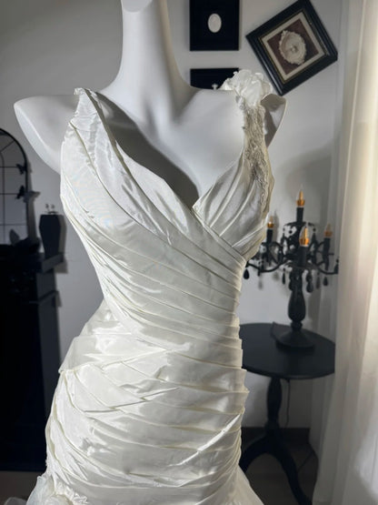 Robe de bal bustier violette en satin avec appliques, robe de soirée formelle J9413