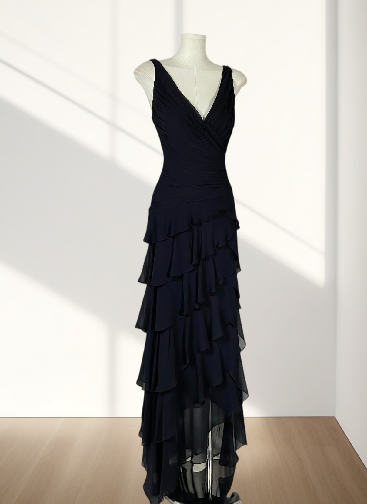 Trägerloses silbernes Vintage-Abendkleid, A-Linie, Geburtstagskleid J9370