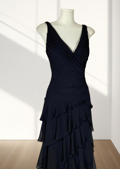 Trägerloses silbernes Vintage-Abendkleid, A-Linie, Geburtstagskleid J9370