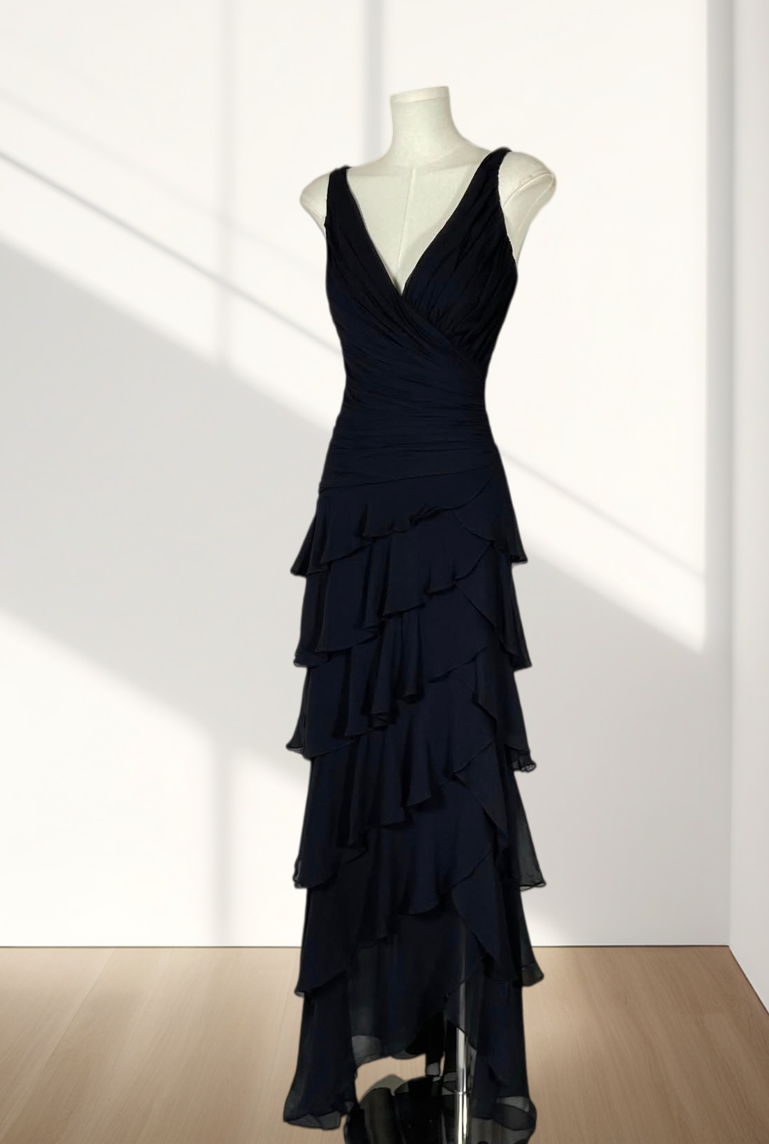 Trägerloses silbernes Vintage-Abendkleid, A-Linie, Geburtstagskleid J9370