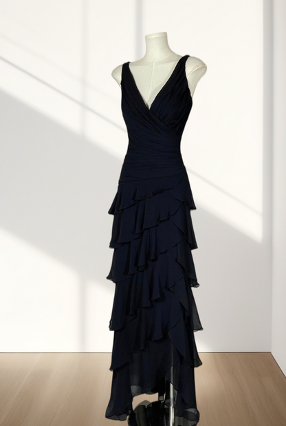 Trägerloses silbernes Vintage-Abendkleid, A-Linie, Geburtstagskleid J9370