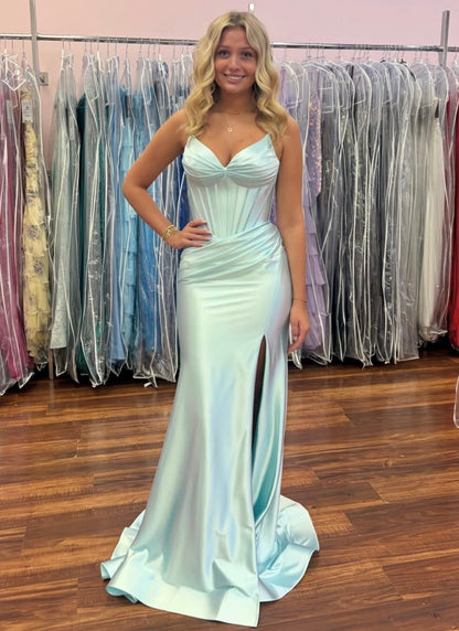 Trägerloses silbernes Vintage-Abendkleid, A-Linie, Geburtstagskleid J9370