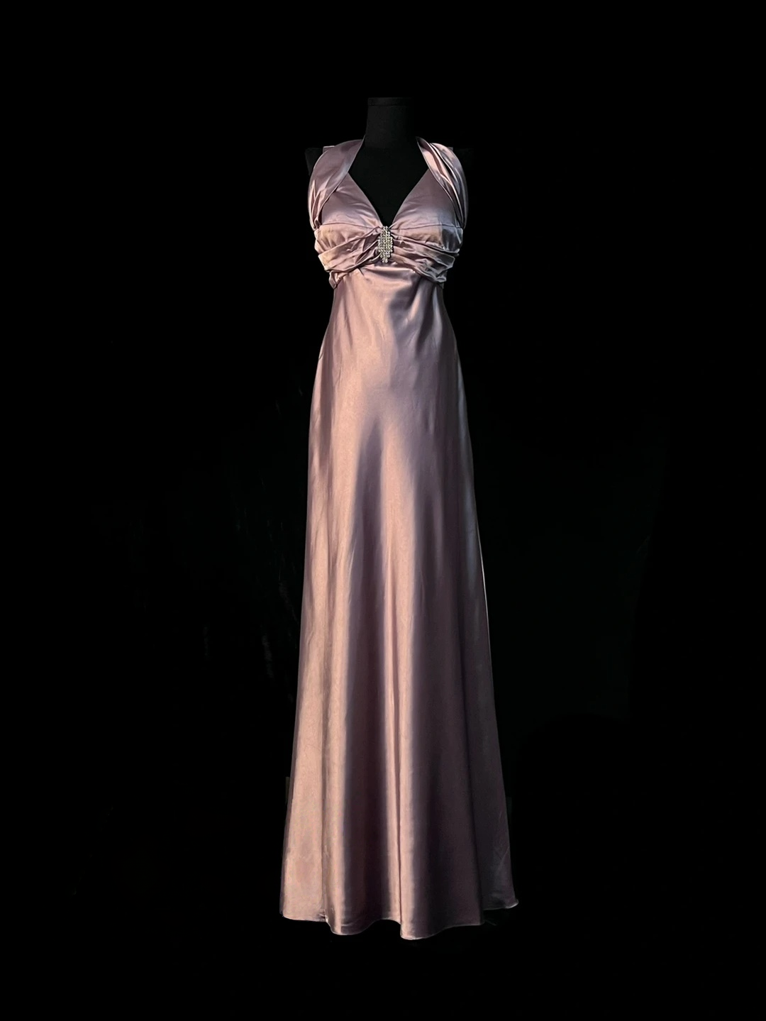 V Neck Pink Sheath Prom Dress Satin Evening Dress  J10127