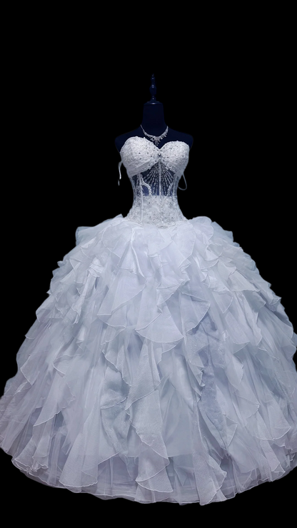 Robe de bal bustier violette en satin avec appliques, robe de soirée formelle J9413