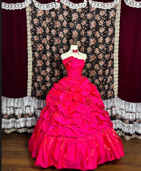 Sweet 16 Quinceanera Ball Gown Sweetheart Red Birthday Dress J8628
