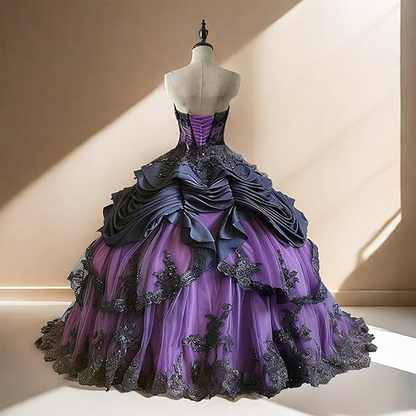 Robes de Quinceanera bouffantes à volants, robes de mariée vintage pour 16 ans, J8164