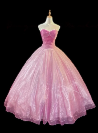 Robe de bal bustier violette en satin avec appliques, robe de soirée formelle J9413