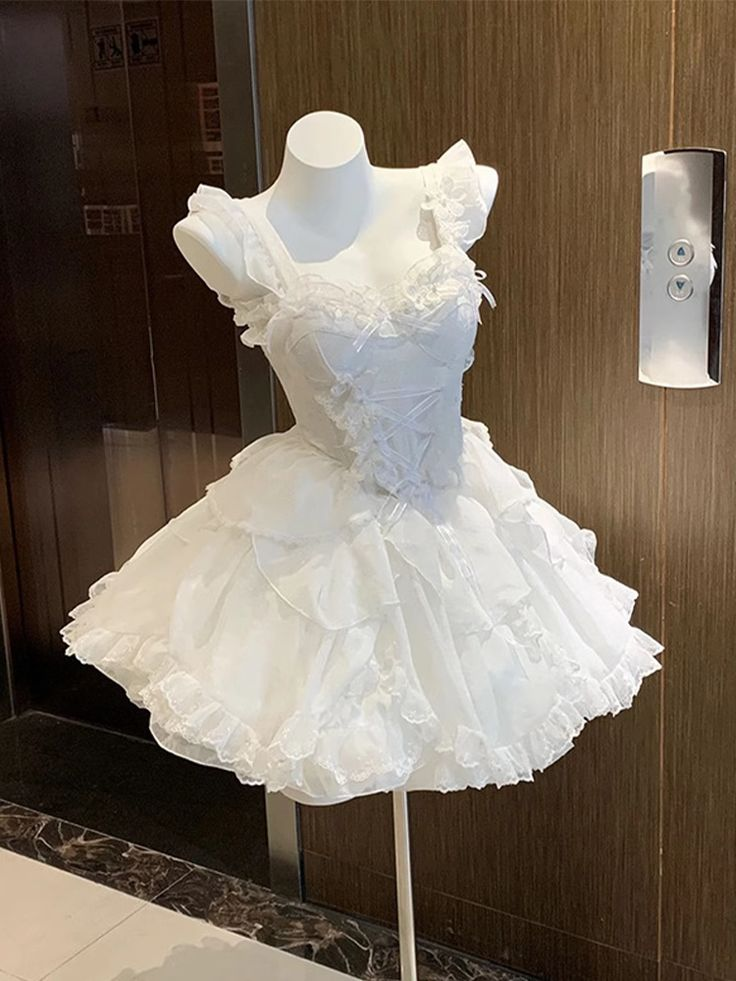 Cute White Chiffon Short Cocktail Dresses Birthday Outfits J7628
