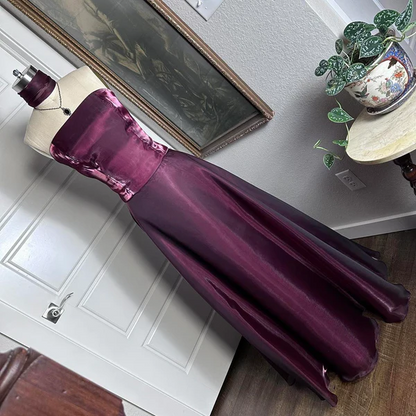 Strapless A Line Simple Long Prom Dress Formal Party Dress J8155