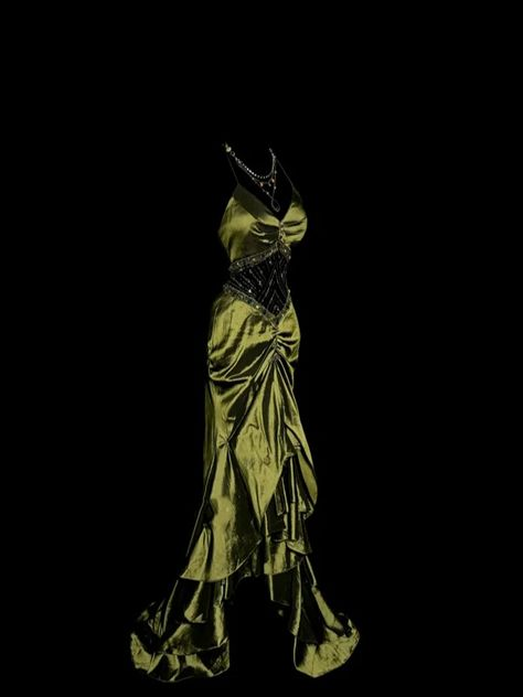 Vintage Mermaid Olive Green Satin Birthday Outfits Formal Party Dresses J7106