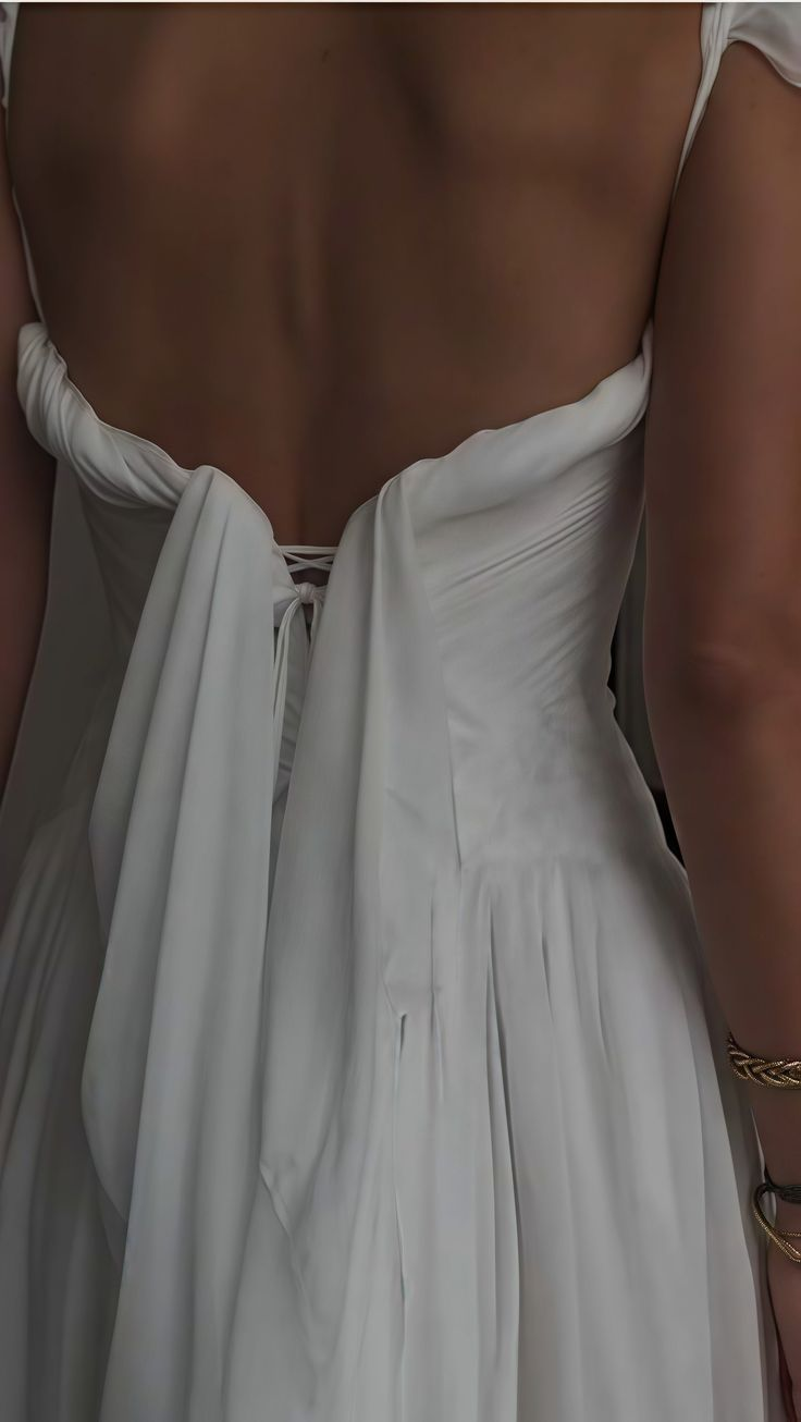 Robe de mariée blanche plissée, robe de soirée en mousseline de soie, J8171