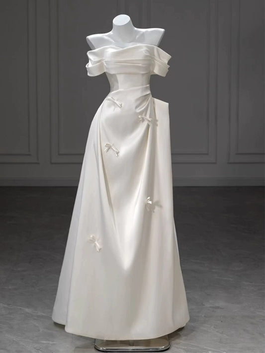 Ivory Cute Birthday Dress Off The Shoulder Evening Dress J8621