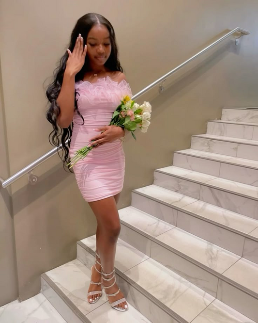 Etuikleid Rosa Homecoming Kleid Kurzes Ballkleid J8332