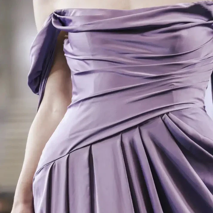 Robe de soirée longue violette coupe trapèze, robe de bal formelle J8742