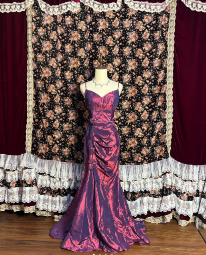 Spaghetti Straps Mermaid Long Prom Dress Vintage Evening Gowns J8638