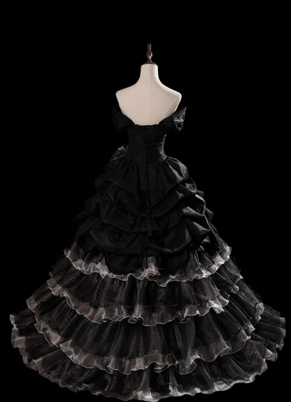 Robe de bal bustier violette en satin avec appliques, robe de soirée formelle J9413