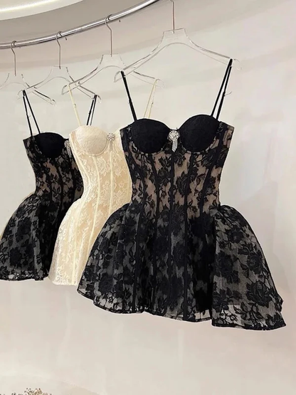 Robe de soirée noire en dentelle pour la 8e année, tenue de cocktail Hoco J7245