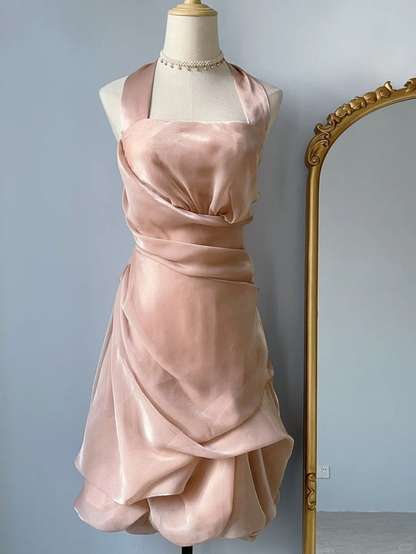 Elegantes Neckholder-Blumenrock-Heimkehrkleid J7602