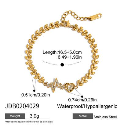 Collier en acier inoxydable doré avec cœur G10