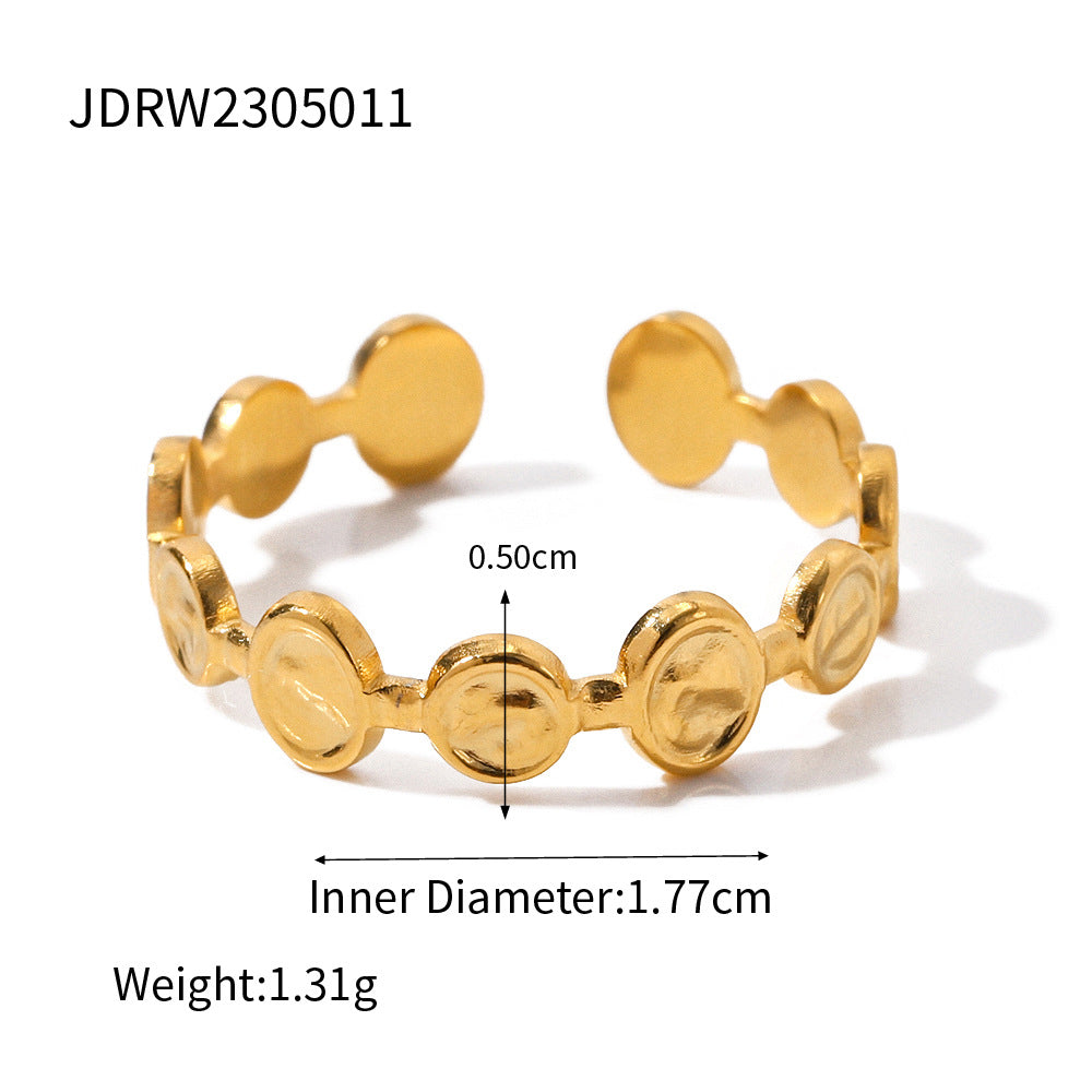 Bague rétro française en acier inoxydable avec étoile ouverte G11