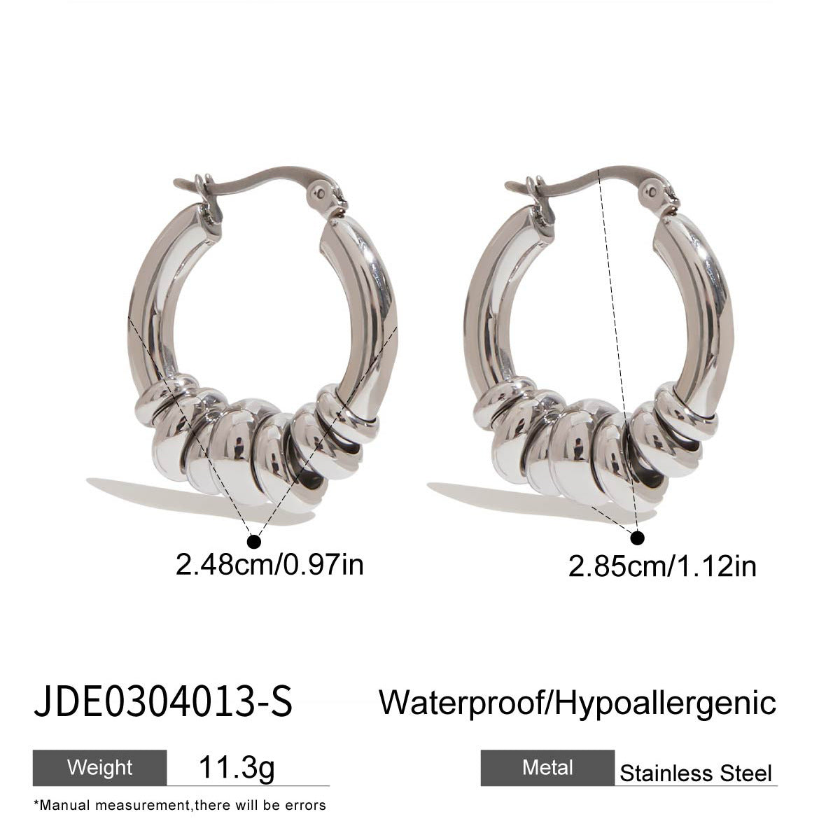 Boucles d'oreilles rétro en acier inoxydable doré G21