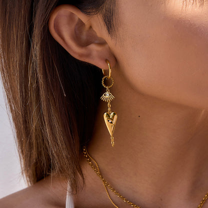 Boucles d'oreilles mauvais œil en acier inoxydable G24