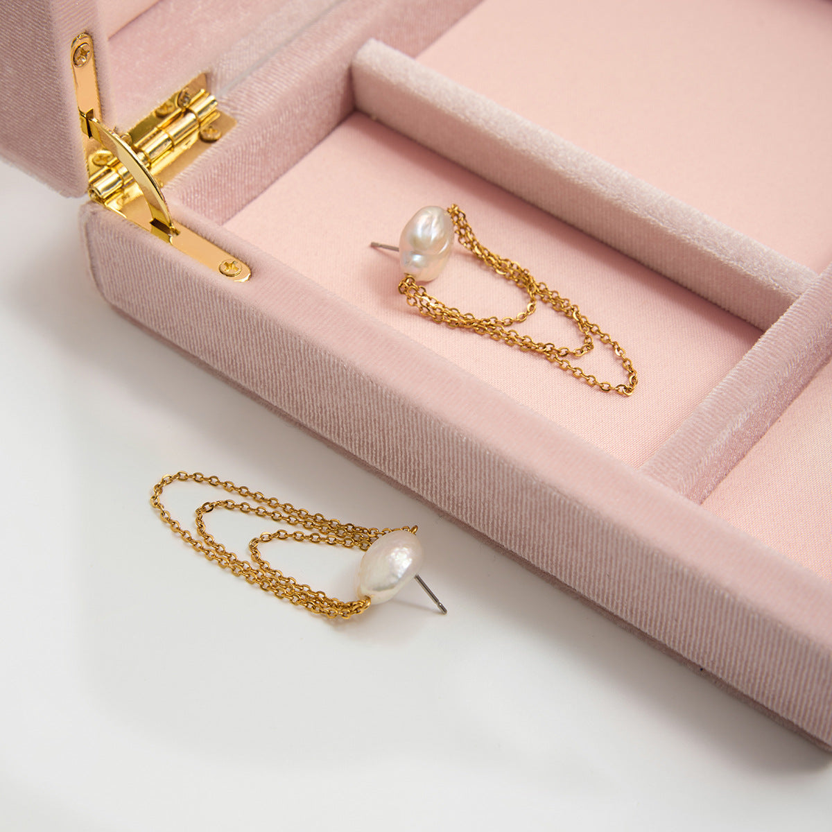 Boucles d'oreilles à pampilles en acier inoxydable et perles G29