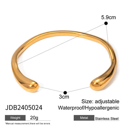 Irregular Gold Stainless Steel Oppen Simple Bracelet G31