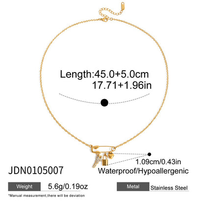 Collier trombone en acier inoxydable doré G4