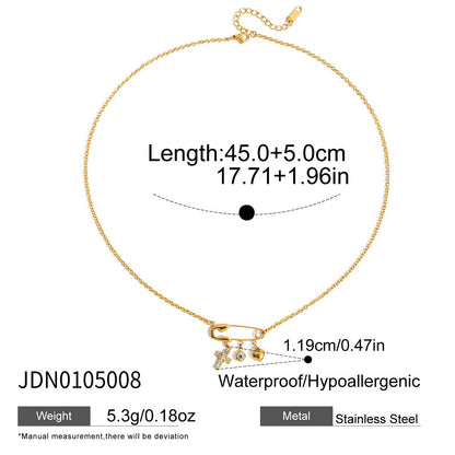 Collier trombone en acier inoxydable doré G4