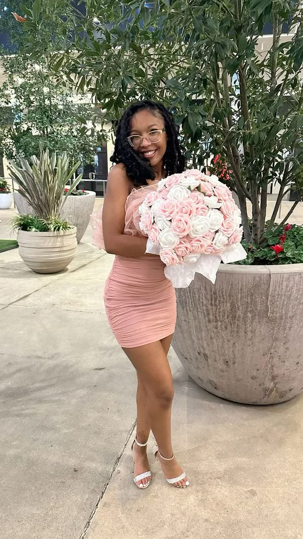 Lovely Pink Birthday Outfit Strapless Ruffles Homecoming Dress J6702
