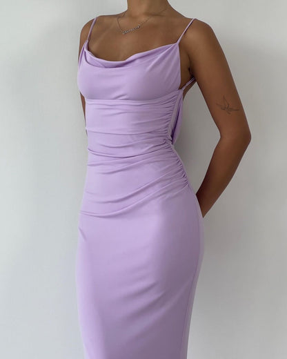 Lilac Sheath Evening Dress Long Prom Dress J2980